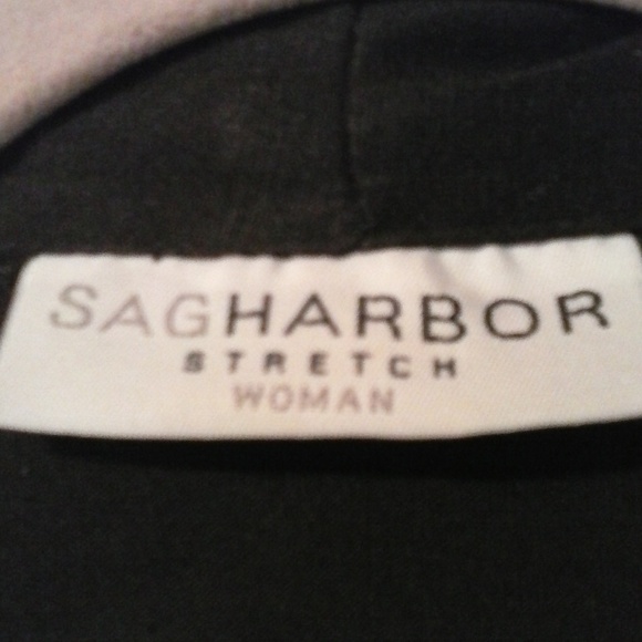 SAG HARBOR WOMEN'S BLACK 2-N-1 SILVER BEAD BLOUSE - Picture 2 of 6